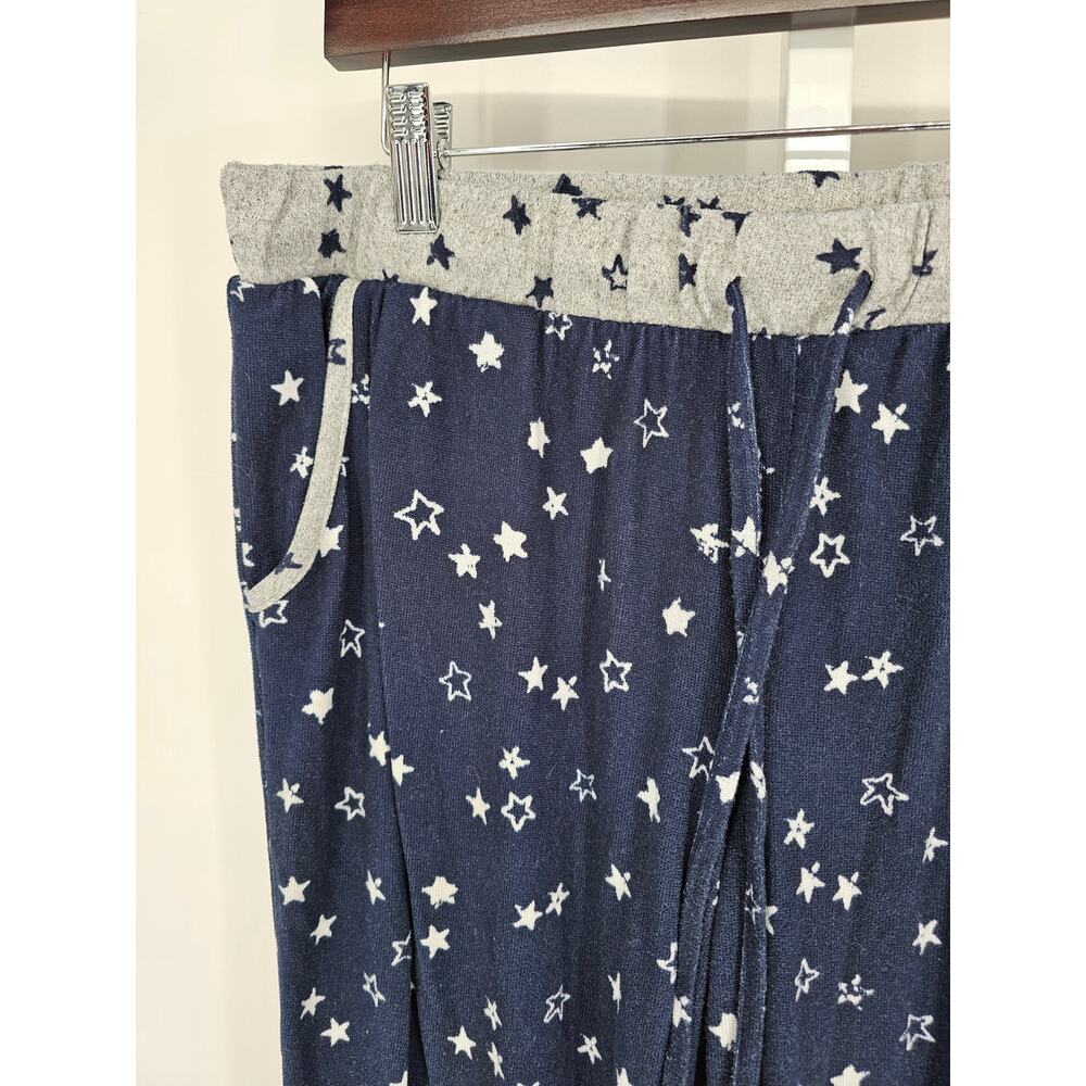 Lucky Brand Womens Sz L Pajama Lounge Pants Blue White Star Print - Picture 2 of 4
